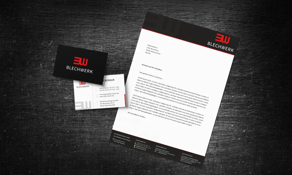 Visitenkarten und Briefpapier im Corporate Design von Blechwerk