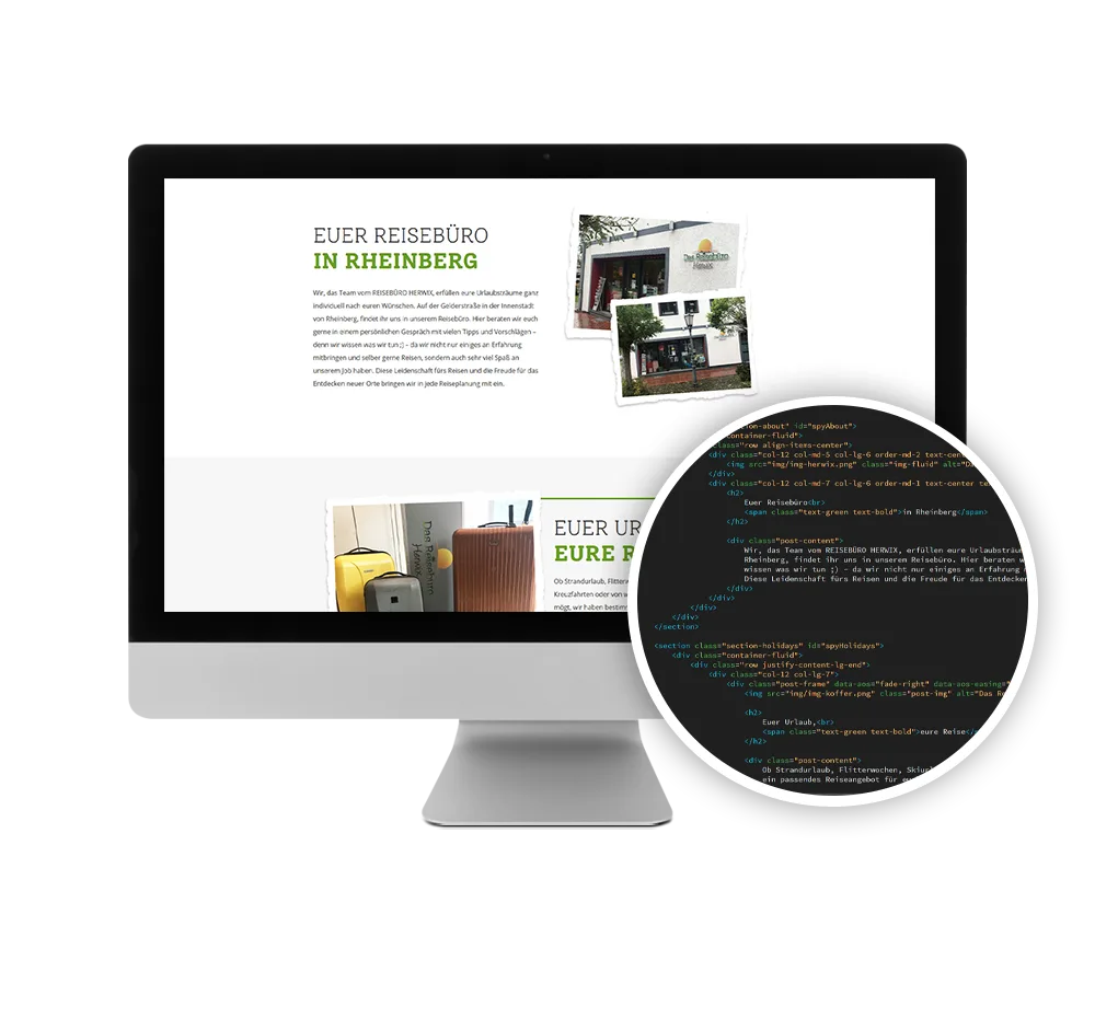 Computer mit geöffneter Webseite – Onpage SEO Optimierung durch Black on White
