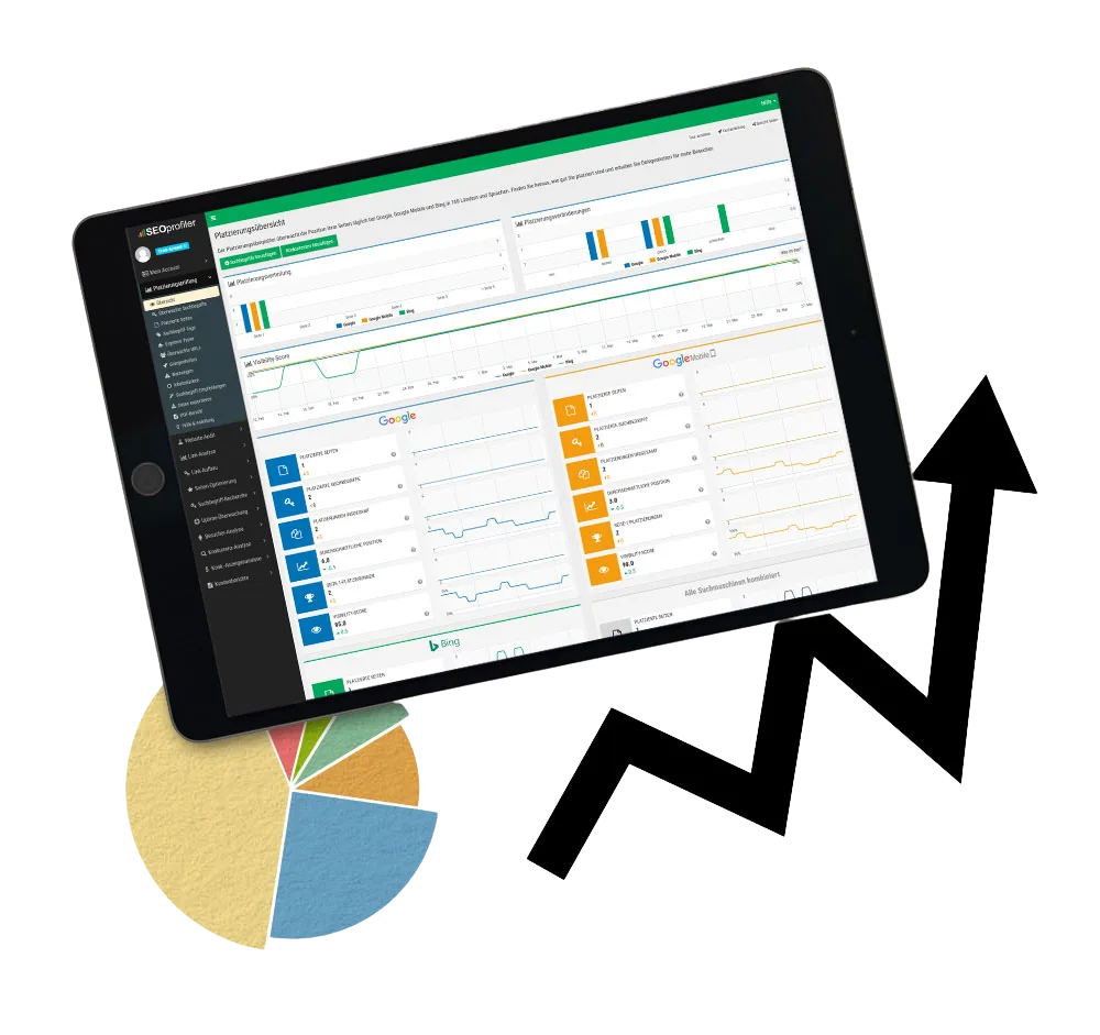 iPad mit geöffnetem Backend einer Webseite – SEO-Optimierung und Analyse durch Black on White
